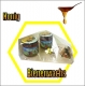 Honig Geschenkset auf Holzschneidebrett + Honig + Bienenwachskerze