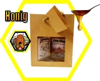 Geschenktragtasche Honig Kräterschnaps & Bärenfang